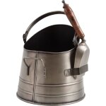 Seau  cendres avec pelle en mtal finition tain antique