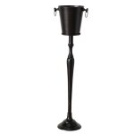 Seau  champagne sur pied en mtal noir - h108cm