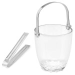Seau à glace en verre avec anse et pince 15x15x13cm Seau à glace en verre avec anse et pince 15x15x13cm