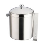 Seau à glaçons 1 l et pince gris en inox Seau à glaçons 1 l et pince gris en inox