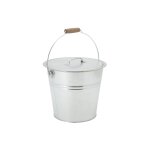 Seau  pellets ou cendres en mtal galvanis rond 10 litres