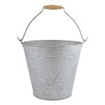 Seau zinc patin 9. 5 l avec anse gris