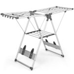Schoir  linge  2 niveaux pliable en aluminium 44 x 141 x 13cm