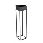 Sellette carre / porte plantes gm noire pitement mtal