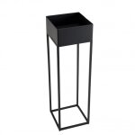 Sellette carre / porte plantes mm noire pitement mtal