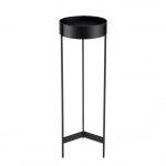 Sellette ronde / porte plantes gm noire pitement mtal