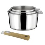 Srie de 3 casseroles 16 / 18 / 20cm inox avec poigne