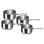 Srie de 4 casseroles en inox argent