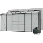 Serre de jardin en polycarbonate 4 mm et aluminium noir avec embase id Serre de jardin en polycarbonate 4 mm et aluminium noir avec embase id
