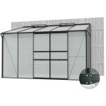Serre de jardin en polycarbonate 4 mm et aluminium noir avec embase id Serre de jardin en polycarbonate 4 mm et aluminium noir avec embase id