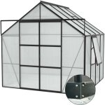 Serre de jardin en polycarbonate 4 mm et aluminium noir avec embase ju Serre de jardin en polycarbonate 4 mm et aluminium noir avec embase ju