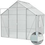 Serre de jardin en polycarbonate 6 mm et aluminium anodis avec embase