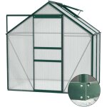 Serre de jardin en polycarbonate 6 mm et aluminium vert émeraude avec Serre de jardin en polycarbonate 6 mm et aluminium vert émeraude avec