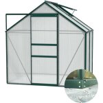 Serre de jardin en polycarbonate 6 mm et aluminium vert émeraude avec Serre de jardin en polycarbonate 6 mm et aluminium vert émeraude avec