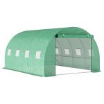 Serre de jardin avec porte enroulable en acier galvanisé vert Serre de jardin avec porte enroulable en acier galvanisé vert