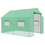 Serre de jardin tunnel 2 x 3m 6m² avec porte enroulable vert Serre de jardin tunnel 2 x 3m 6m² avec porte enroulable vert