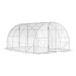 Serre tunnel 12 m� 2 portes acier galvanis� pe transparent