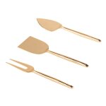 Service de 3 couteaux  fromage elite or en mtal