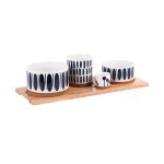 Service apritif 4 pices multicolore en porcelaine