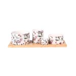Service apritif 4 pices multicolore en porcelaine