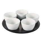 Service apritif 6 pices 33 cm blanc en cramique
