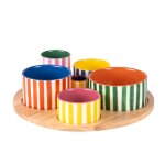 Service apritif 6 pices buenosaires multicolore en porcelaine