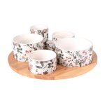 Service apéritif 6 pièces multicolore en porcelaine Service apéritif 6 pièces multicolore en porcelaine