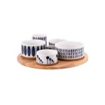 Service apéritif 6 pièces multicolore en porcelaine Service apéritif 6 pièces multicolore en porcelaine