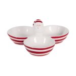 Service ap�ritif de no�l 3 compartiments 9, 5 cm rouge en c�ramique