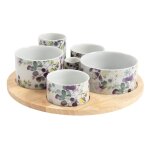 Service apritif tournant garden en porcelaine multicolore