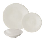 Service d'assiettes 12 pices blanc en grs