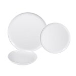 Service d'assiettes 12 pices blanches en porcelaine