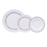 Service d'assiettes 12 pices blanches en porcelaine