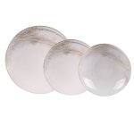 Service d'assiettes 18 pices beige en grs