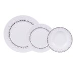 Service d'assiettes 18 pices blanches en porcelaine