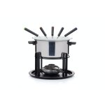 Service  fondue en acier inoxydable argent et noir