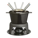 Service � fondue en fonte �maill� noire