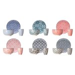 Service petit - djeuner 18 pices, grs, multicolore