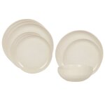 Service de table 12 pices en cramique beige