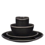 Service de table 16 pices en cramique noir