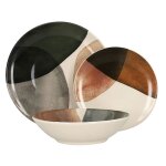 Service de table 36 pices en grs marron