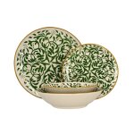 Service de table 48 pices en grs blanc et vert