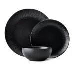 Service de table jardin midnight 12 pices en grs, noir