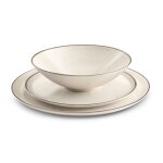 Service de vaisselle 18 pices en grs beige