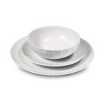Service de vaisselle 18 pices en grs blanc
