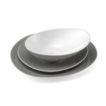 Service de vaisselle 18 pi�ces en porcelaine gris