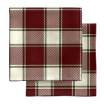Serviettes 100% coton (x2) rouge 43x43 cm