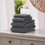 Serviette de bain en coton gris 70 x 140 cm