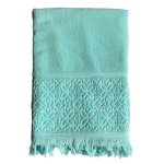 Serviette de bain éponge velours romance aqua 90x170 Serviette de bain éponge velours romance aqua 90x170