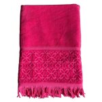 Serviette de bain ponge velours  romance  fuschia 90x170